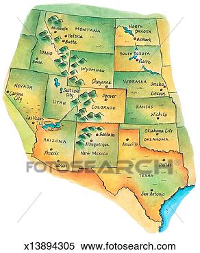 Stock Illustration - map of western 
united states. 
fotosearch - search 
clipart, illustration, 
drawings and vector 
eps graphics images