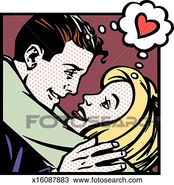 Drawing - couple in love. 
fotosearch - search 
clipart, illustration, 
drawings and vector 
eps graphics images