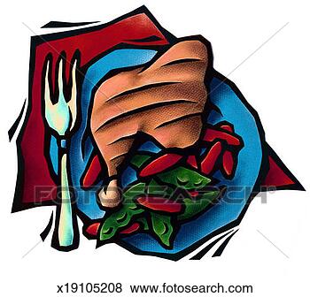 Stock Illustration - chicken dinner. 
fotosearch - search 
clipart, illustration, 
drawings and vector 
eps graphics images