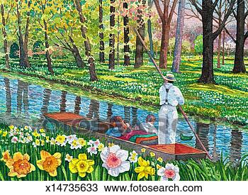 Drawing - punting in new 
zealand. fotosearch 
- search clipart, 
illustration, 
drawings and vector 
eps graphics images