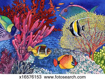 Drawing - tropical fish. 
fotosearch - search 
clipart, illustration, 
drawings and vector 
eps graphics images