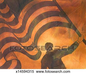 Stock Illustration - person waving 
giant flag. fotosearch 
- search clipart, 
illustration, 
drawings and vector 
eps graphics images