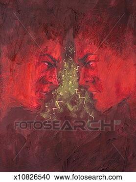 Stock Illustration - two angry profiles. 
fotosearch - search 
clipart, illustration, 
drawings and vector 
eps graphics images