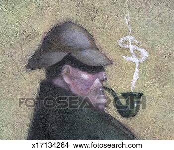 Stock Illustration - sleuth & dollar 
sign. fotosearch 
- search clipart, 
illustration, 
drawings and vector 
eps graphics images