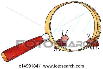 Stock Illustration - bugs & magnifying 
glass. fotosearch 
- search clipart, 
illustration, 
drawings and vector 
eps graphics images