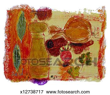 Stock Illustration - tomato, onion 
& spice. fotosearch 
- search clipart, 
illustration, 
drawings and vector 
eps graphics images