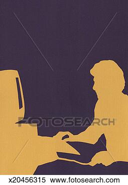 Stock Illustration - using a computer. 
fotosearch - search 
clipart, illustration, 
drawings and vector 
eps graphics images