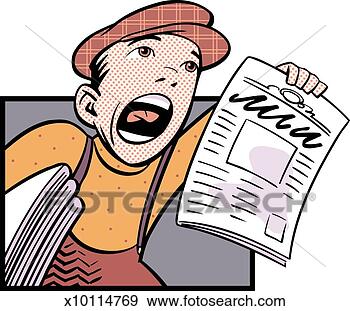 Stock Illustration - newspaper boy. 
fotosearch - search 
clipart, illustration, 
drawings and vector 
eps graphics images