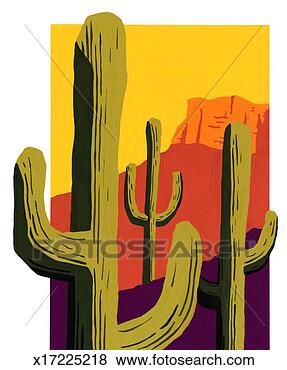 Stock Illustration - desert cactus. 
fotosearch - search 
clipart, illustration, 
drawings and vector 
eps graphics images