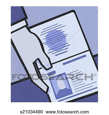 Stock Illustration - man showing passport. 
fotosearch - search 
clipart, illustration, 
drawings and vector 
eps graphics images