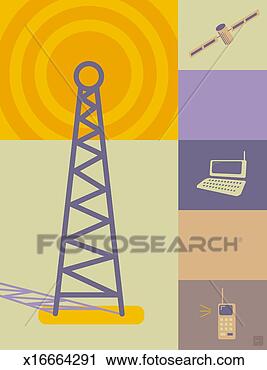 Clipart - communications 
tower. fotosearch 
- search clipart, 
illustration, 
drawings and vector 
eps graphics images