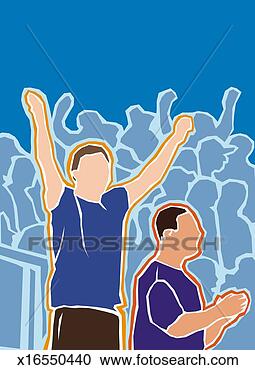 Stock Illustration - sports fans cheering. 
fotosearch - search 
clipart, illustration, 
drawings and vector 
eps graphics images