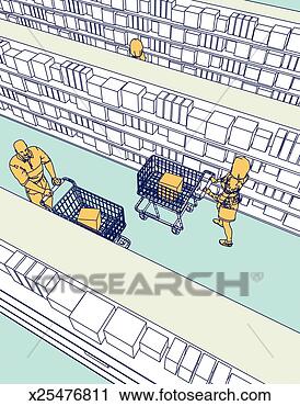 Clipart - customers pushing 
shopping carts 
down aisles in 
retail store. 
fotosearch - search 
clipart, illustration, 
drawings and vector 
eps graphics images