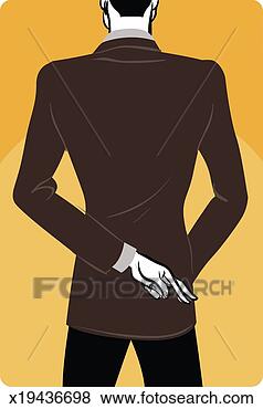 Stock Illustration - businessman holding 
crossed fingers 
behind back, rear 
view. fotosearch 
- search clipart, 
illustration, 
drawings and vector 
eps graphics images