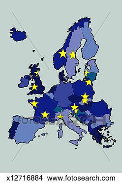Stock Illustration - map of europe 
depicting flag 
of european union. 
fotosearch - search 
clipart, illustration, 
drawings and vector 
eps graphics images