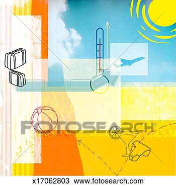 Drawing - summer vacation. 
fotosearch - search 
clipart, illustration, 
drawings and vector 
eps graphics images