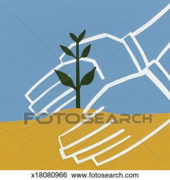 Stock Illustration - planting a seedling. 
fotosearch - search 
clipart, illustration, 
drawings and vector 
eps graphics images