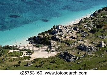 Stock Photography - aerial view of 
a mayan pyramid 
on the coast. 
fotosearch - search 
stock photos, 
pictures, images, 
and photo clipart