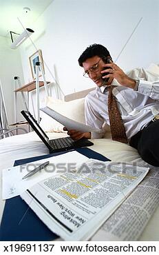Stock Illustration - businessman working 
from home. fotosearch 
- search clipart, 
illustration, 
drawings and vector 
eps graphics images