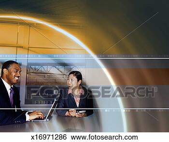 Stock Illustration - man and woman 
having a business 
meeting in conference 
room. fotosearch 
- search clipart, 
illustration, 
drawings and vector 
eps graphics images