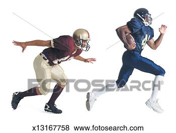 Stock Photo - two african american 
american football 
players from opposing 
teams. fotosearch 
- search stock 
photos, pictures, 
images, and photo 
clipart