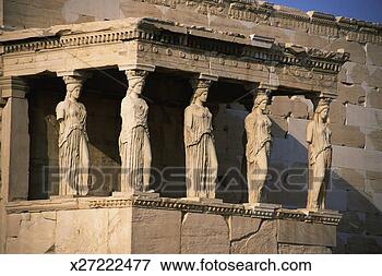 Picture - porch of the caryatids 
at the erechteion 
at the acropolis, 
 athens. fotosearch 
- search stock 
photos, pictures, 
images, and photo 
clipart