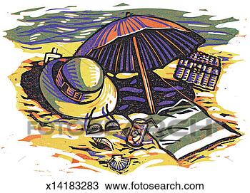 Drawing - beach supplies. 
fotosearch - search 
clipart, illustration, 
drawings and vector 
eps graphics images