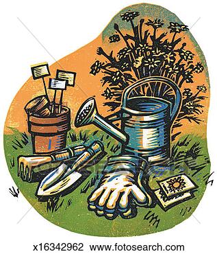 Clip Art - gardening tools. 
fotosearch - search 
clipart, illustration, 
drawings and vector 
eps graphics images