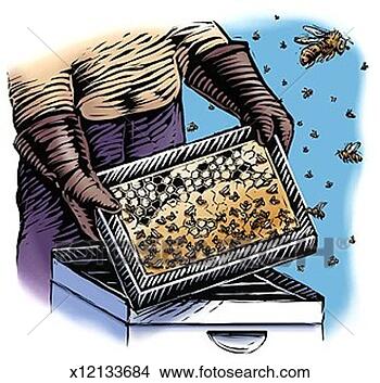 Stock Illustration - beekeeper with 
hive. fotosearch 
- search clipart, 
illustration, 
drawings and vector 
eps graphics images