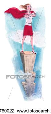Clip Art - heroic businesswoman. 
fotosearch - search 
clipart, illustration, 
drawings and vector 
eps graphics images