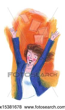 Stock Illustration - joyful businesswoman. 
fotosearch - search 
clipart, illustration, 
drawings and vector 
eps graphics images