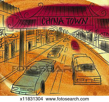 Stock Illustration - chinatown. fotosearch 
- search clipart, 
illustration, 
drawings and vector 
eps graphics images