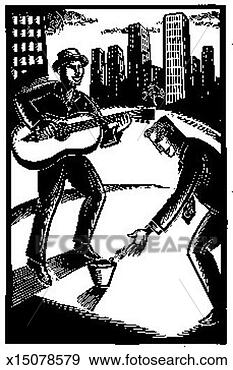 Stock Illustration - street musician. 
fotosearch - search 
clipart, illustration, 
drawings and vector 
eps graphics images