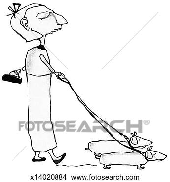 Stock Illustration - woman walking 
dogs. fotosearch 
- search clipart, 
illustration, 
drawings and vector 
eps graphics images