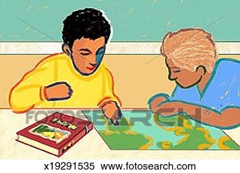 Stock Illustration - students studying 
geography. fotosearch 
- search clipart, 
illustration, 
drawings and vector 
eps graphics images