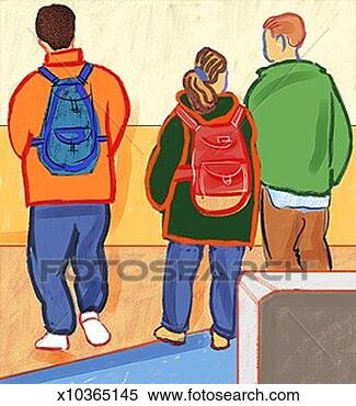 Stock Illustration - students walking 
home. fotosearch 
- search clipart, 
illustration, 
drawings and vector 
eps graphics images