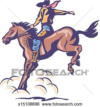 Stock Illustration - man on bronco. 
fotosearch - search 
clipart, illustration, 
drawings and vector 
eps graphics images