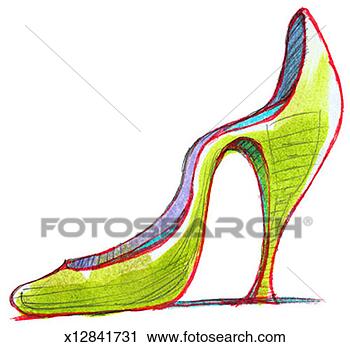 Clipart - green high-heeled 
pump. fotosearch 
- search clipart, 
illustration, 
drawings and vector 
eps graphics images