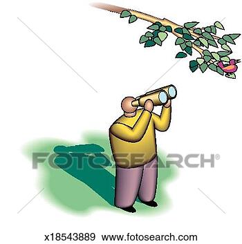 Stock Illustration - man bird-watching. 
fotosearch - search 
clipart, illustration, 
drawings and vector 
eps graphics images