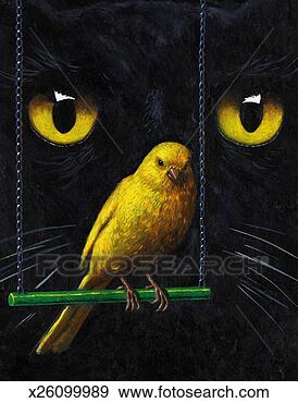Stock Illustration - cat & canary. 
fotosearch - search 
clipart, illustration, 
drawings and vector 
eps graphics images