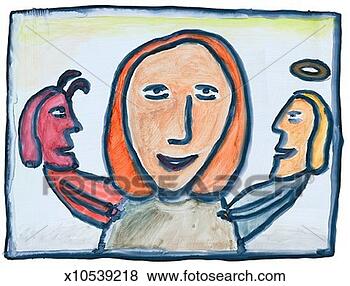 Stock Illustration - woman consulting 
her conscience. 
fotosearch - search 
clipart, illustration, 
drawings and vector 
eps graphics images