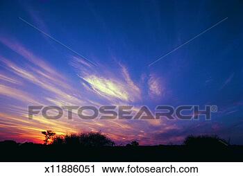 Stock Photography - dusk, afterglow, 
cloud, cirrostratus, 
botswana, africa. 
fotosearch - search 
stock photos, 
pictures, images, 
and photo clipart
