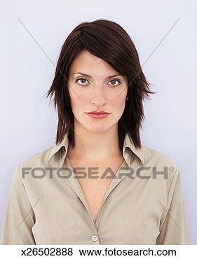 Stock Photo - portrait of a 
young businesswoman 
with long, brown 
hair. fotosearch 
- search stock 
photos, pictures, 
images, and photo 
clipart