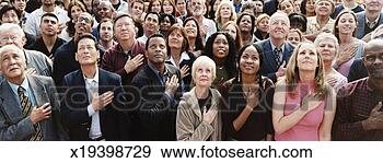 Stock Photograph - large crowd of 
people pledging 
allegiance. fotosearch 
- search stock 
photos, pictures, 
images, and photo 
clipart