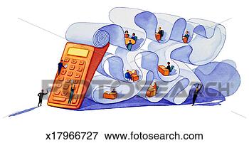Stock Illustration - people in cubicles 
made from roll 
of paper coming 
out of giant. 
fotosearch - search 
clipart, illustration, 
drawings and vector 
eps graphics images