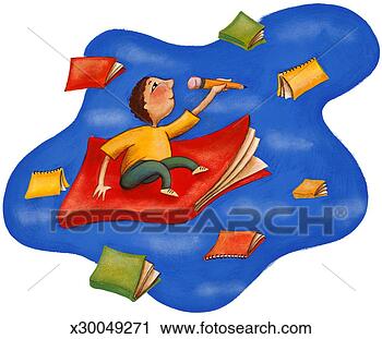 Clipart - boy sitting on 
flying book; smaller 
books flying in 
circle around 
him. fotosearch 
- search clipart, 
illustration, 
drawings and vector 
eps graphics images
