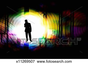 Stock Illustration - silhouette of 
businessman on 
cell phone in 
circle design. 
fotosearch - search 
clipart, illustration, 
drawings and vector 
eps graphics images