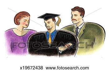 Stock Illustration - proud parents 
with graduate. 
fotosearch - search 
clipart, illustration, 
drawings and vector 
eps graphics images