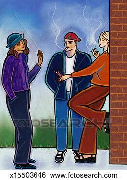 Stock Illustration - young woman saying 
no to smoking. 
fotosearch - search 
clipart, illustration, 
drawings and vector 
eps graphics images