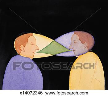 Stock Illustration - two people talking 
to one another; 
word bubbles enveloping 
heads. fotosearch 
- search clipart, 
illustration, 
drawings and vector 
eps graphics images